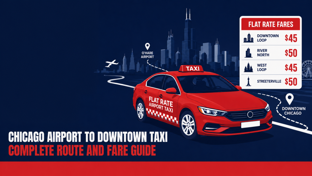 Chicago Airport To Downtown Taxi explained by drivers who run these trips daily. Flat rates, booking steps and timing.